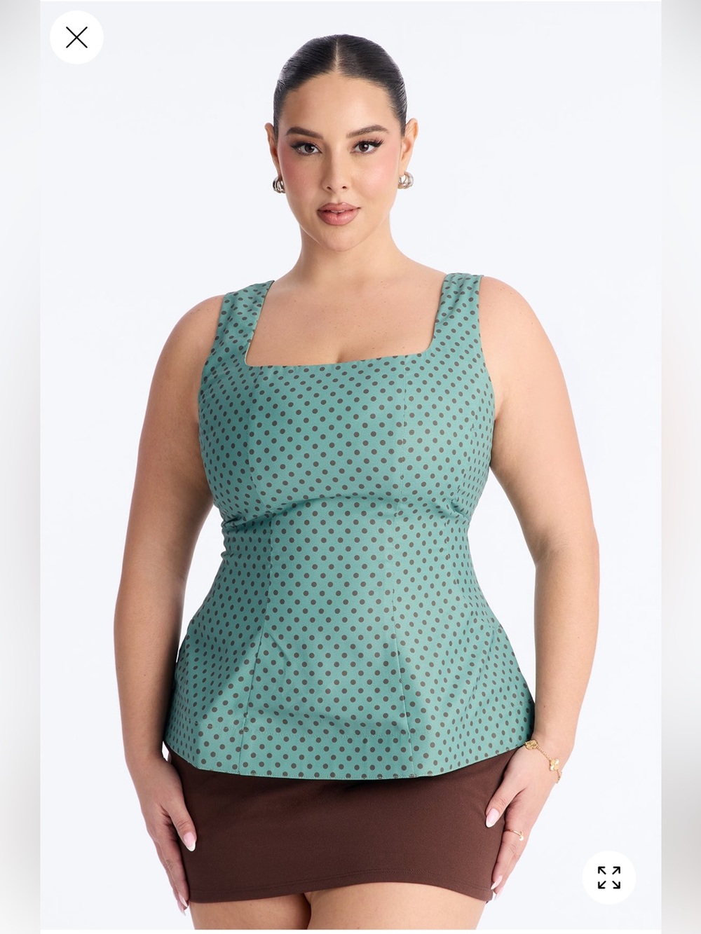 Tea First Polka Dot Peplum Top